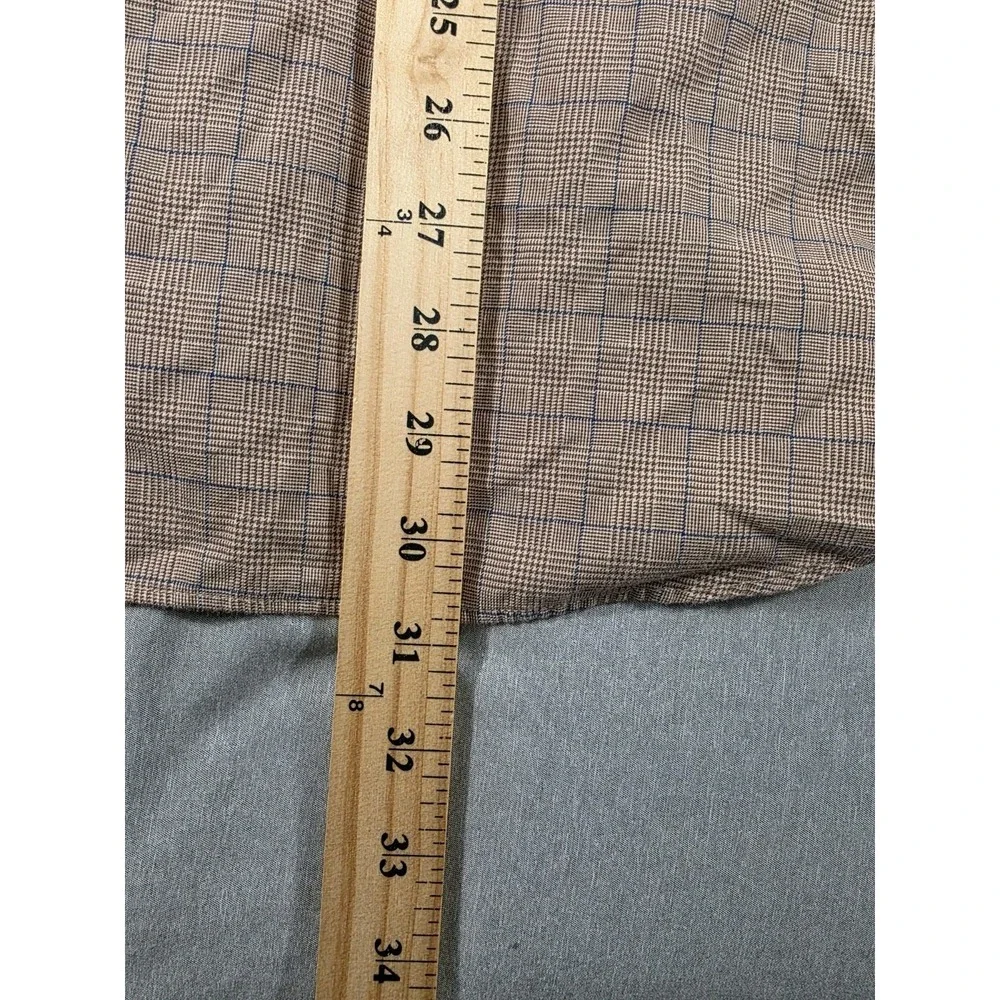 Polo Ralph Lauren Button Up Shirt‎ Mens Medium Brown Glen Plaid Pattern